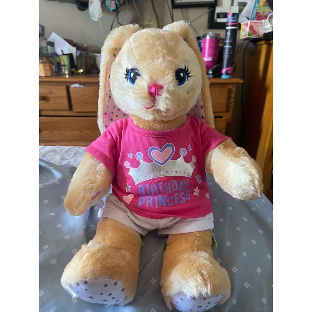 Build-A-Bear Workshop Birthday Princess Jointed Rabbit Stuffed Plush Toy